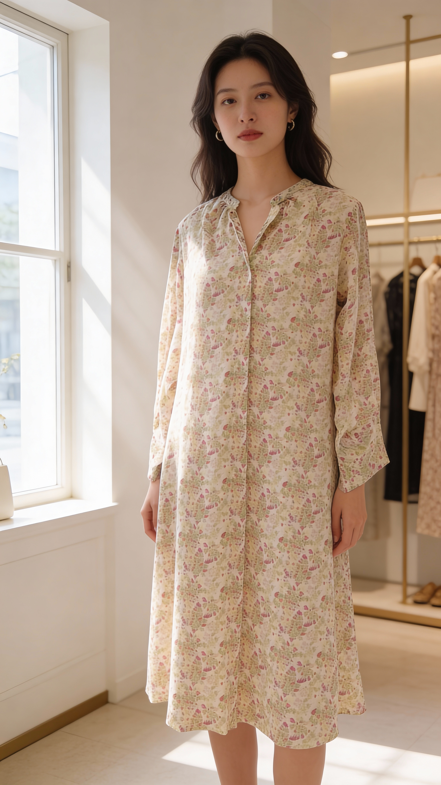 Meadow Mist Floral Shirt Dress
