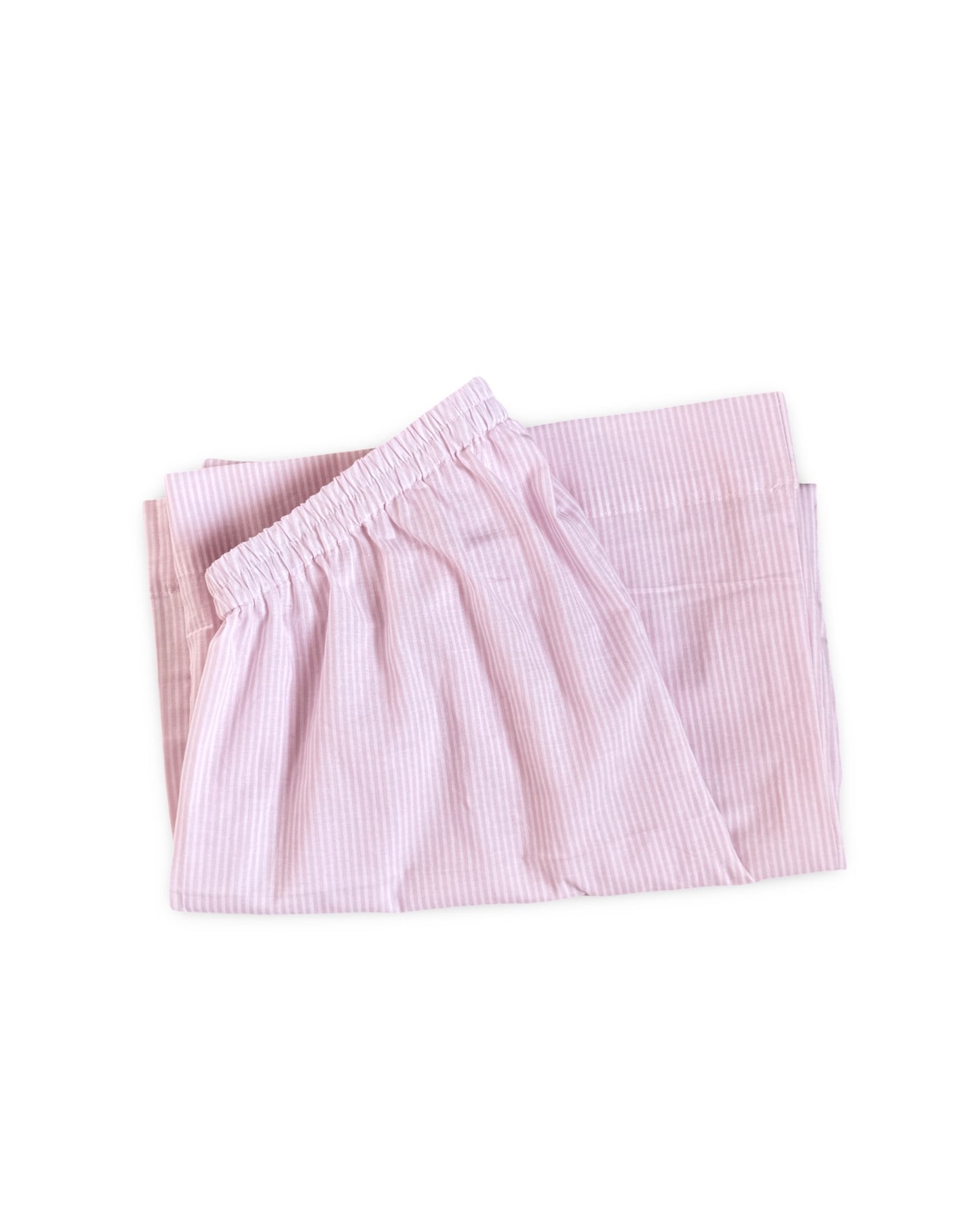 White striped on baby pink wide legged plazo