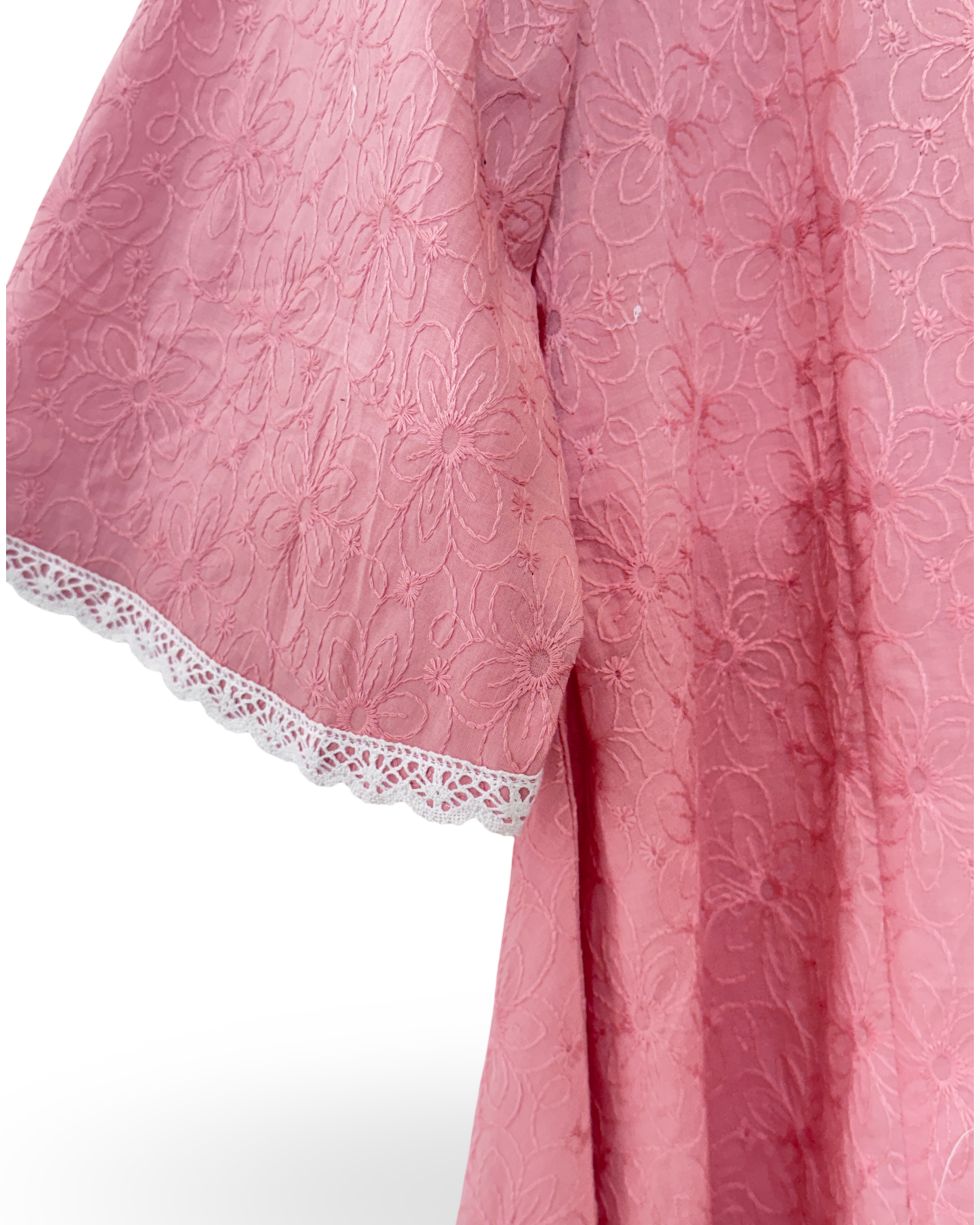Pink chikankari A-line Kurta