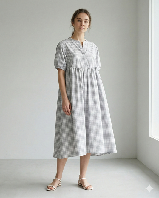Grey check dress
