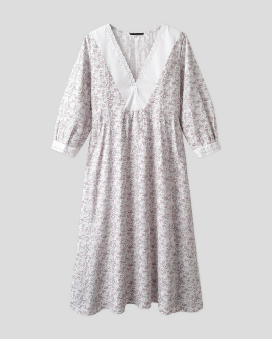 Floral A-line lace kurta set