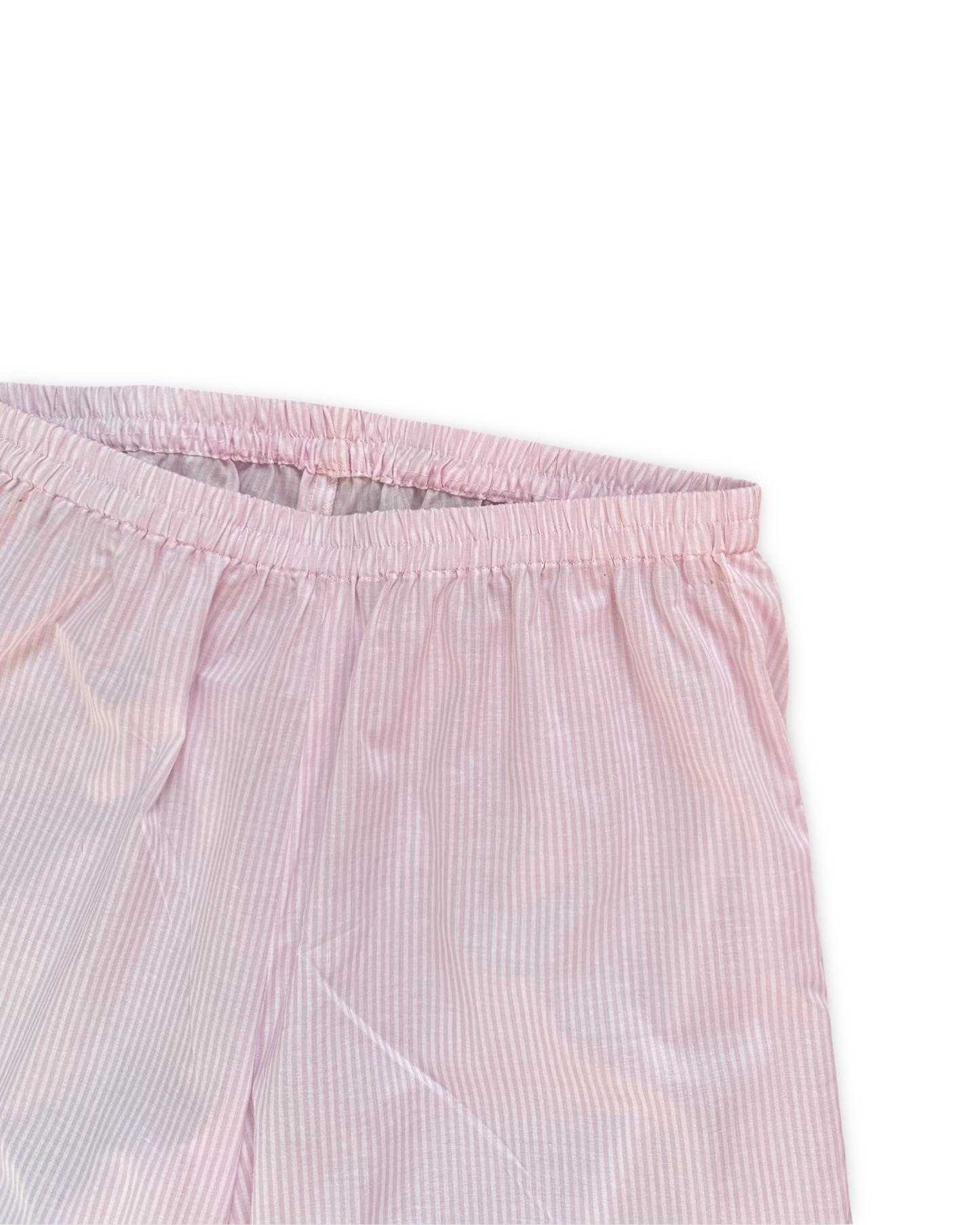 White striped on baby pink wide legged plazo