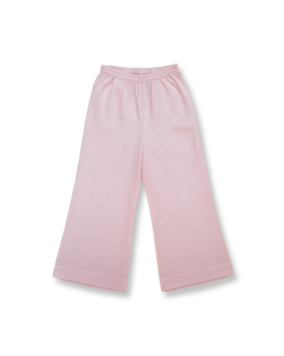 White striped on baby pink wide legged plazo