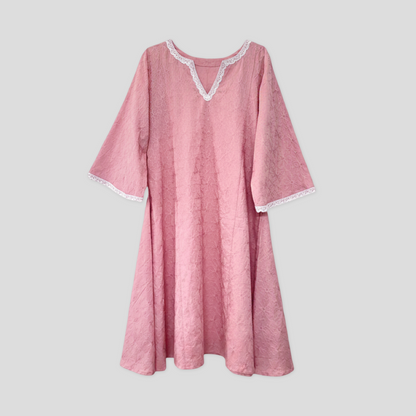 Pink chikankari A-line Kurta