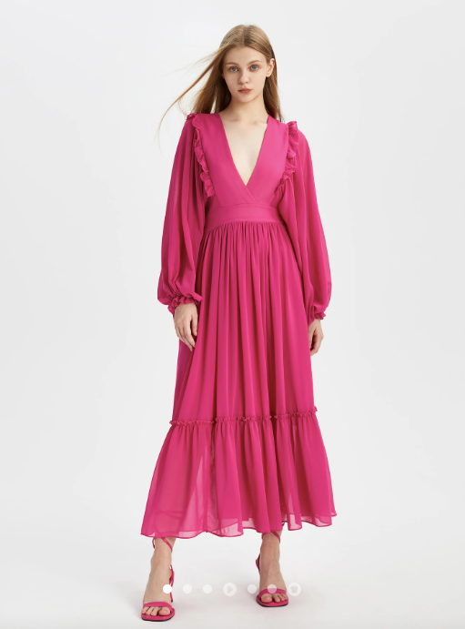 Fushia A-line dress