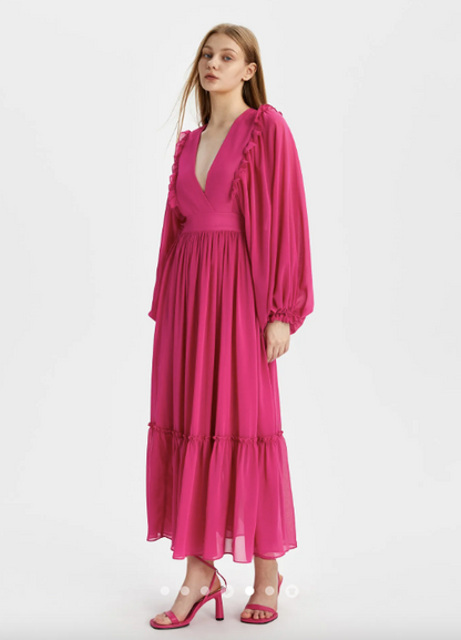 Fushia A-line dress